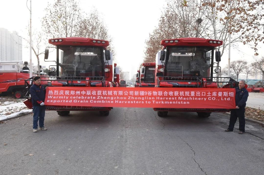 中联收获新疆-9谷物联合收获机再次出口中亚地区